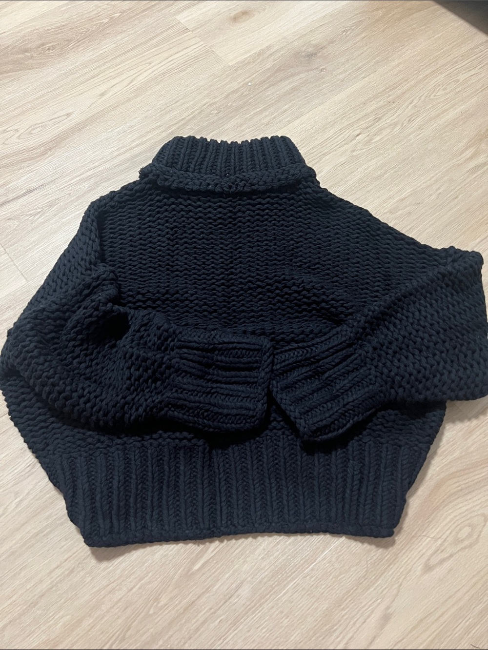 Free People Black Chunky Turtleneck Sweater